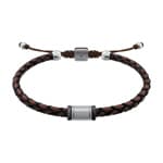 Fossil Machine Armband Rondelles braunes Leder - JF05009998