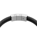 Fossil Machine Armband Rondelles mehrreihig schwarzes Leder - JF05008040