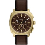 Fossil Machine Chronograph 44mm Goldig / Braun