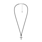 Fossil Machine Necklace Black leather cross pendant - JF05006040