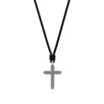 Fossil Machine Necklace Black leather cross pendant - JF05006040