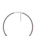 Fossil Machine Necklace with Rondelles, Brown Leather - JF05007998