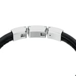 Fossil Machine Knurled Texture Black Leather Multi-Strand Bracelet - JF04989040