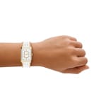 Fossil Raquel Date Goldig / Weiss 26mm - CE1136