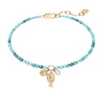Fossil Sutton By The Sea Armband aus türkisblauen Acrylperlen mit Muscheln - JA7319710