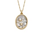 Fossil Sutton necklace Shaky Glitz pendant moon star stainless steel gold-coloured - JF04893710