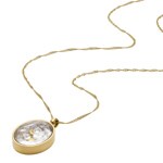 Fossil Sutton necklace Shaky Glitz pendant moon star stainless steel gold-coloured - JF04893710