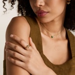 Fossil Sutton Prestack-Ring Modern Meadows Heart Malachit rekonstruiert - JF04860710