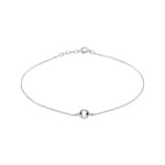 Fusskette 925 Silber rhodiniert mit Zirkonia 26cm