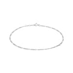 Chaîne de Cheville figaro 3+1 Argent 925 rhodié 26cm - 333184