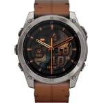 Garmin Fenix 8 - 51mm AMOLED Sapphire Graphit / Leder braun