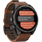 Garmin Fenix 8 Pro - 47mm AMOLED Sapphire Carbongrau / Leder braun - 010-03198-40
