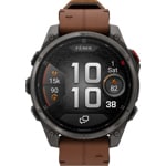 Garmin Fenix 8 Pro - 47mm AMOLED Sapphire Carbon Grey / Brown Leather
