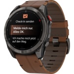 Garmin Fenix 8 Pro - 51mm AMOLED Sapphire Carbongrau / Leder braun - 010-03199-40