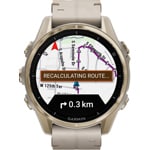 Garmin Fenix 8 - 43mm AMOLED Sapphire Softgold / Leder Kalkstein - 010-02903-40