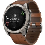 Garmin Fenix 8 - 51mm AMOLED Sapphire Graphite / Cuir marron - 010-02905-40