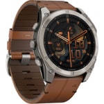 Garmin Fenix 8 - 51mm AMOLED Sapphire Graphite / Cuir marron - 010-02905-40