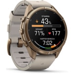 Garmin Fenix 9 Pro inReach - 43mm Doré / Cuir beige - 010-04335-41