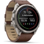 Garmin Fenix 9 Pro inReach - 51mm Titane / Cuir marron - 010-04337-41