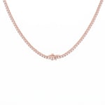 Gradient Tennis Necklace 750/18 K Rose Gold with Diamonds 5.57ct - KE-73723-RG