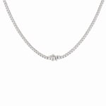 Gradient Tennis Necklace 750/18 K White Gold with Diamonds 5.57ct - KE-73723-WG