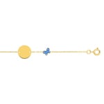 Engravable Bracelet 375/9 K Yellow Gold round with Butterfly