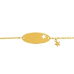 Gravurarmband 750/18 K Gelbgold 1.2mm, Stern