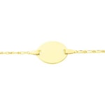 Gravurarmband 750/18 K Gelbgold 1.4mm, runde Plakette