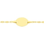 Gravurarmband 750/18 K Gelbgold 2.0mm, runde Plakette