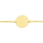 Gravurarmband 750/18 K Gelbgold 2.1mm, runde Plakette
