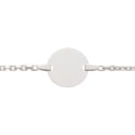 Gravurarmband 750/18 K Weissgold 2.1mm, runde Plakette