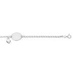 Gourmette bébé forçat Argent rhodié 2.4mm, Cœur