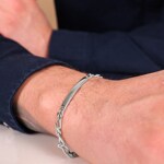 Gravurarmband Figaro 1+1 4-seitig 925 Silber rhodiniert 4.0mm - 304014