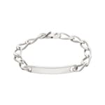 Gravurarmband Figaro 1+1 4-seitig 925 Silber rhodiniert 8.0mm