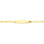 Gravurarmband Figaro 1+1 750/18 K Gelbgold 2.3mm - 14cm