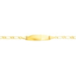 Gravurarmband Figaro 1+1 750/18 K Gelbgold 2.7mm - 14cm