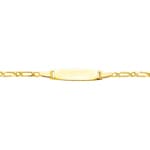 Gravurarmband Figaro 1+1 750/18 K Gelbgold 2.9mm - 14cm