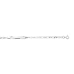 Engravable Figaro Bracelet 1+1 925 Silver rhodium-plated 2.6mm - 334026