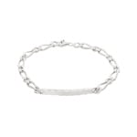 Bracelet figaro 1+1 à graver Argent 925 rhodié 4.3mm