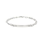 Bracelet figaro 1+1 à graver Argent 925 rhodié 4.4mm