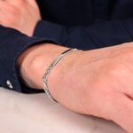 Gravurarmband Figaro 1+1 925 Silber rhodiniert 4.4mm - 304015