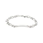 Bracelet figaro 1+1 à graver Argent 925 rhodié 6.0mm