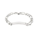 Engravable Figaro Bracelet 2+1 925 Silver rhodium-plated 8.0mm - 304026