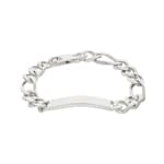 Gravurarmband Figaro 3+1 4-seitig 925 Silber rhodiniert 10.0mm