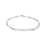 Gravurarmband Figaro 3+1 4-seitig 925 Silber rhodiniert 3.0mm