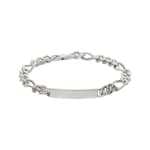 Gravurarmband Figaro 3+1 4-seitig 925 Silber rhodiniert 6.0mm