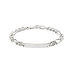 Gravurarmband Figaro 3+1 4-seitig 925 Silber rhodiniert 8.0mm - 304035