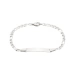 Baby Figaro Bracelet 3+1 750/18 K White Gold 2.9mm - 14cm