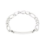 Engravable Figaro Bracelet 925 Silver 7.8mm - AR-925-154
