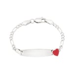 Gravurarmband Figaro 925 Silber mit Herz - AR-925-7303
